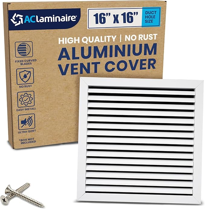 16x16 Inch Air Return Vent Cover Decorative – Premium Aluminum AC Vent Cover by LAMINAIRE