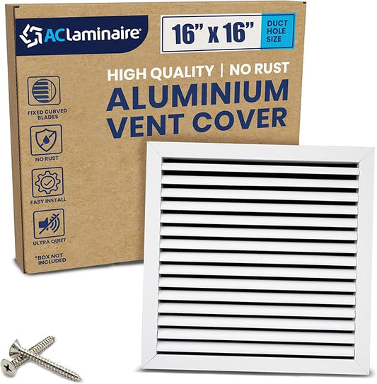 16x16 Inch Air Return Vent Cover Decorative – Premium Aluminum AC Vent Cover by LAMINAIRE