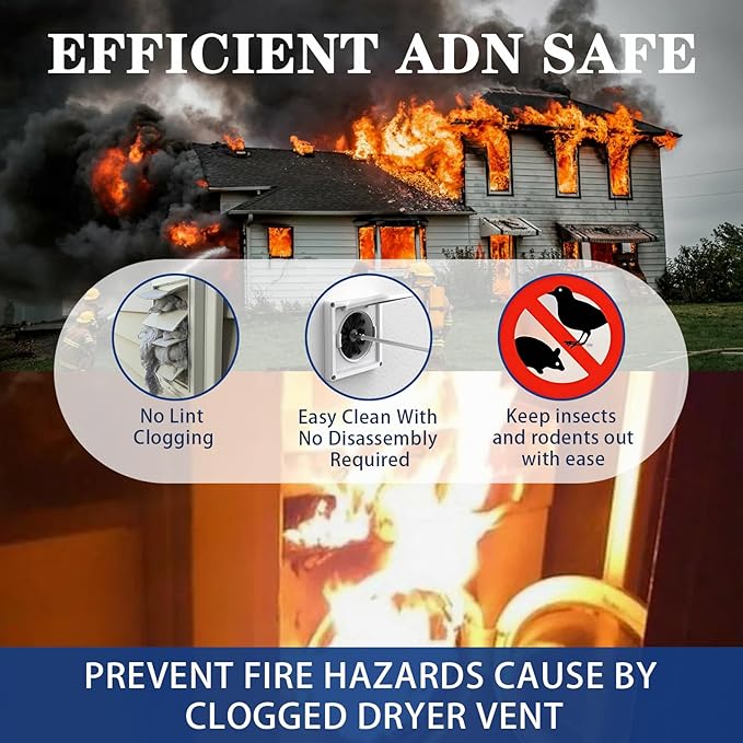 Dryer Vent Cover Outside 4 inch, Magnetic Door Design, Durable Airflow Vent - Image 6