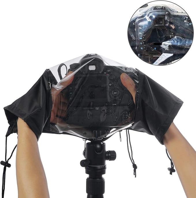 WANBY Waterproof Camera Rain Cover Professional Soft Black Camera Rain Covers - Image 2