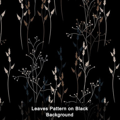 Black Leaves Blackout Curtains 84 Inches, Room Darkening Curtains - Image 7