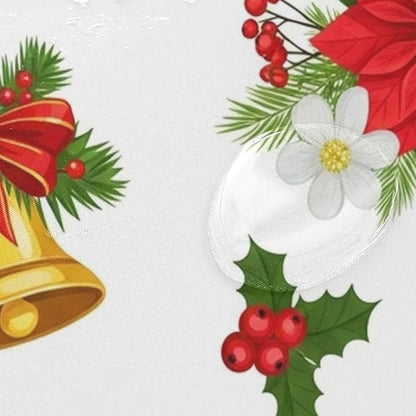 Christmas Leaves White Shower Curtain Liner 72×72 inch - Image 4