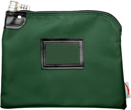 Heavy-Duty Money Bag with Lock – 9" x 12" Water-Repellent Laminated Nylon Bank by CardinalBagSupplies