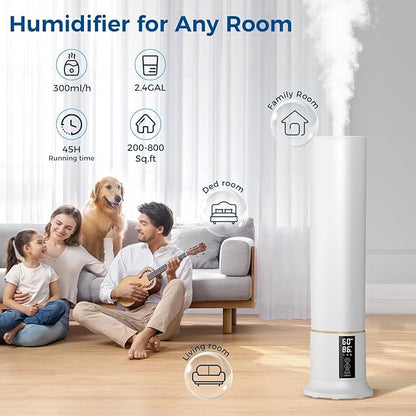 Humidifier Large Room, 2.4Gal Cool Mist Humidifiers - Image 2