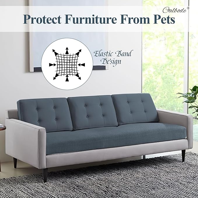 8Pcs Stretch Couch Cushion Covers, Water Resistant Outdoor Sofa Cuhsion Cover - Image 4