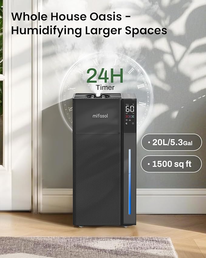 Mifasol Humidifier Large Room, 5.3Gal/20L Warm and Cool Mist Humidifiers - Image 8