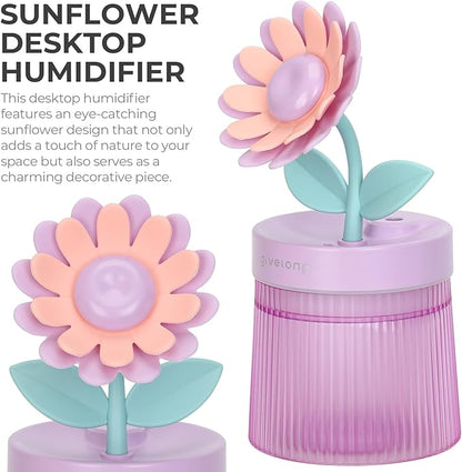 Sunflower Small Humidifier for Plant, Cool Mist Mini Humidifiers for Bedroom - Image 2