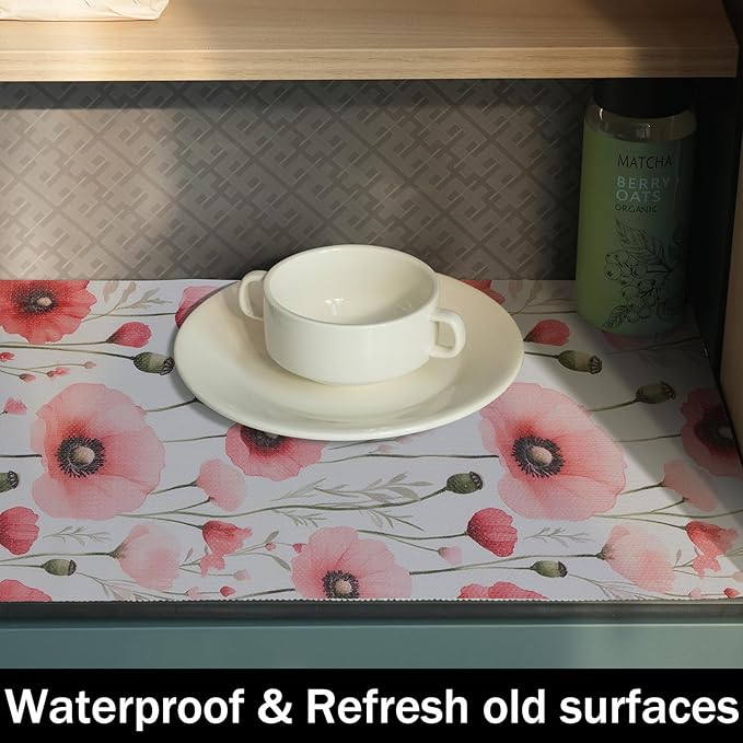 Floral Shelf Liners Strong Non-Slip and Non Adhesive 12IN x 10FT Shelf and - Image 9