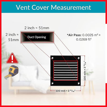 2x2 Vent Cover - Black HVAC Return Air Grille - Image 6