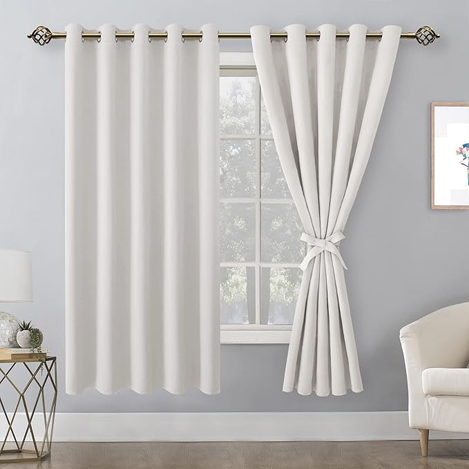 Hiasan Room Darkening Curtains for Bedroom, 60 x 72 Inches - Image 2