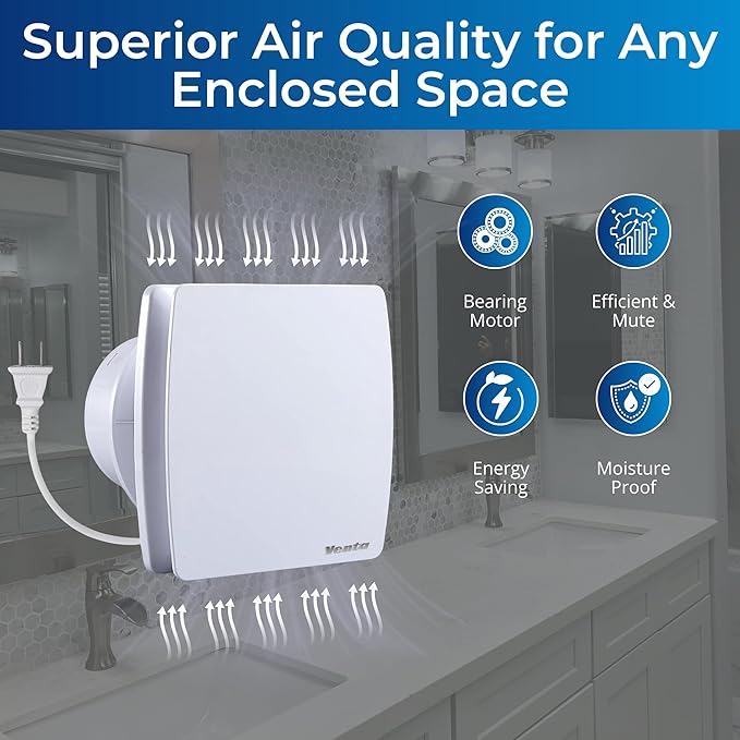 Venta 4 Inch Exhaust Fan – 1.5 Sones, Quiet Wall Mount Bathroom Exhaust Fan – - Image 5