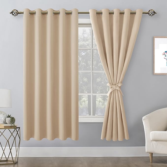 Hiasan Blackout Curtains for Bedroom, 60 x 63 Inches Length - Image 2