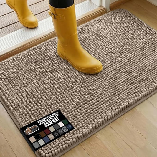 GORILLA GRIP SOAKSTOPPER Dog Door Mat, 36x24 Machine Washable Rug Absorbent by GorillaGrip