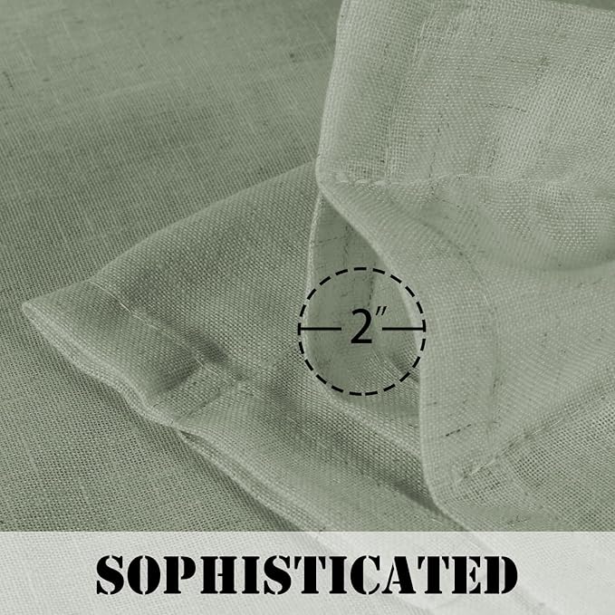 H.VERSAILTEX Linen Curtains Elegant Natural Linen Semi Sheer Curtains Energy - Image 5