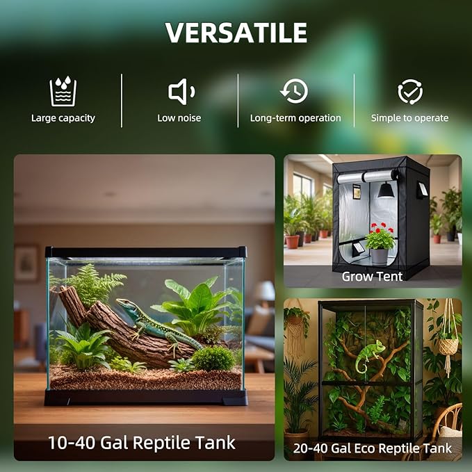 Coospider 3.8L Reptile Fogger Mister, Quiet Reptile Humidifier - Image 5