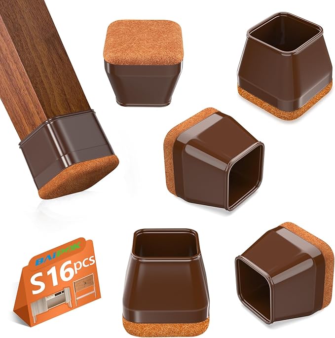 16Pcs Square Chair Leg Floor Protectors by BAIPOK