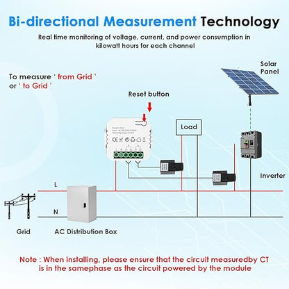 Smart Home Energy Monitor 2×80A, Dual-Channel Real-Time Electricity Usage - Image 5