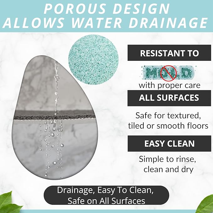 Enkosi Loofah Shower Mat Non Slip – Square Anti Slip Bath Mat - Image 4