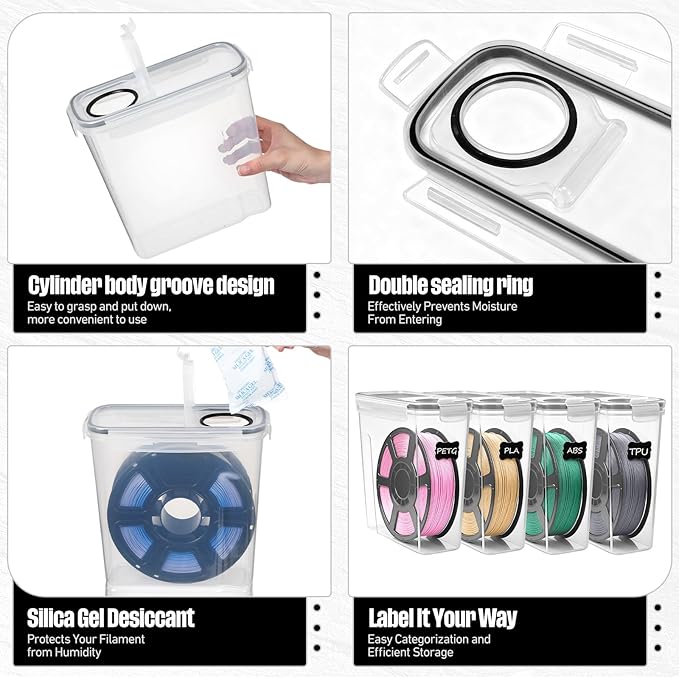 8 Pack 3D Printer Filament Storage Box - Image 3