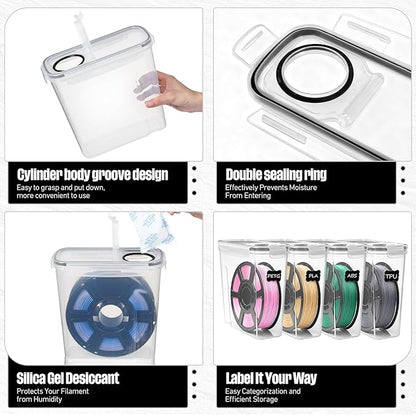 8 Pack 3D Printer Filament Storage Box - Image 3