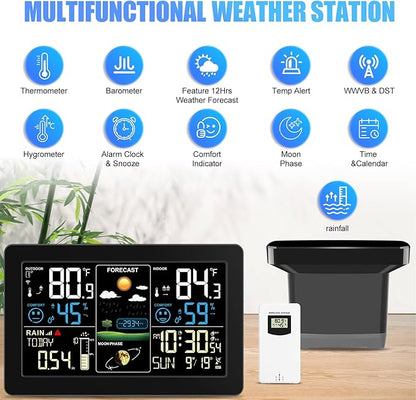 Weather Station with Rain Gauge Outdoor, Home Weather Stations Wireless Indoor - Image 2