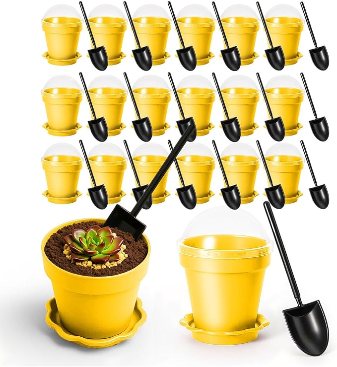 20 Pcs Nursery Pots with Humidity Dome, Flower Pot Dessert Cups with Bring A by Unknown