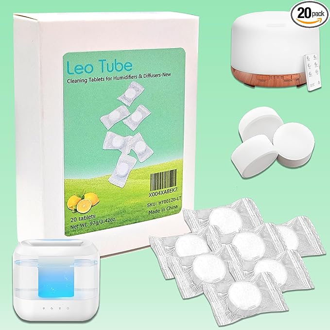 Cleaning Tablets for Humidifiers & Diffusers, Remove Stains and Residue by LeoTube