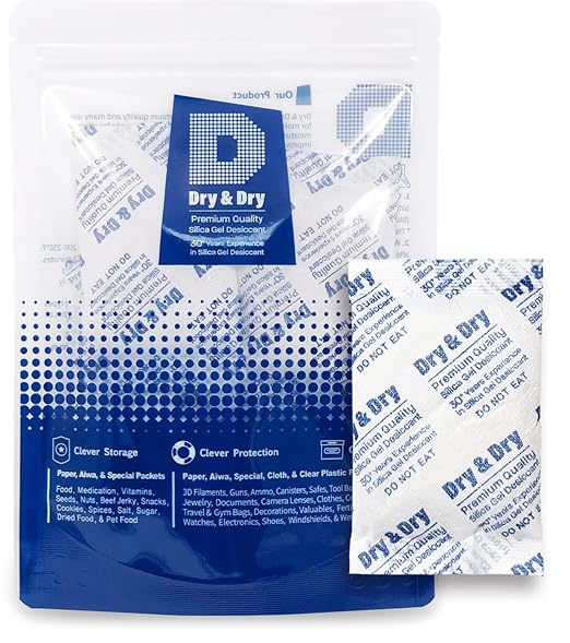 30 Gram Pack of 10 Dry&Dry Silica Gel Packets Desiccant Dehumidifiers by DryDry