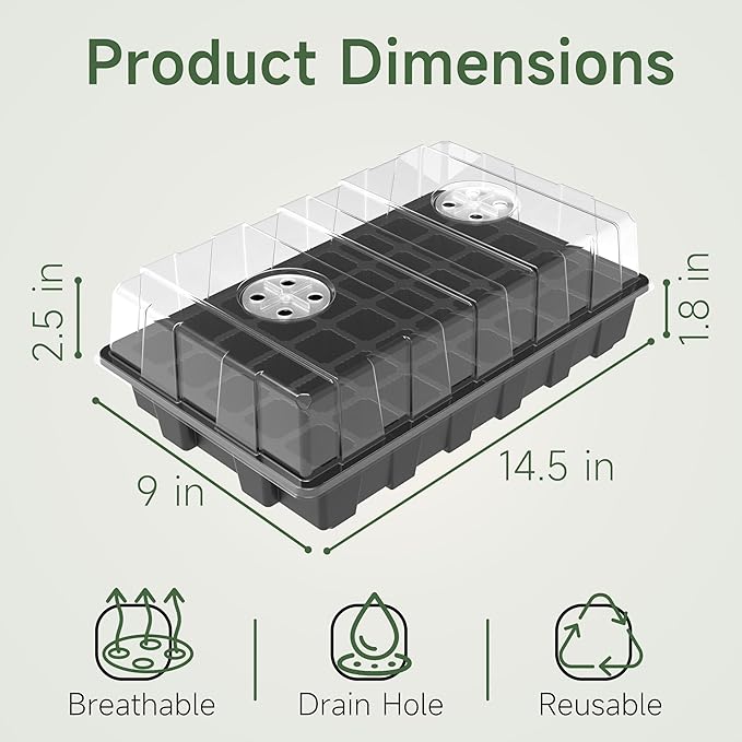 Gardzen 5-Set Seed Starter Tray Kits, Durable Plant Germination Trays - Image 3