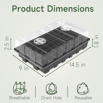 Gardzen 5-Set Seed Starter Tray Kits, Durable Plant Germination Trays - Image 3