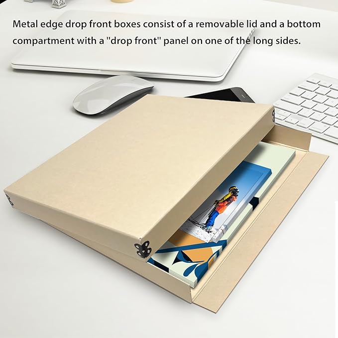 Lineco Museum Archival Storage Box, 11.75x15.25x1.5 in. Drop Front Design. - Image 2