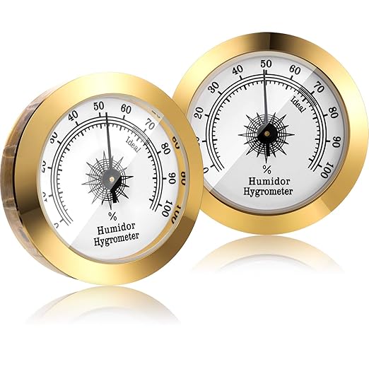 Frienda 2 Pcs Hydrometer 2 Inch Humidity Meter Cigar Humidor Hygrometers Round by Frienda