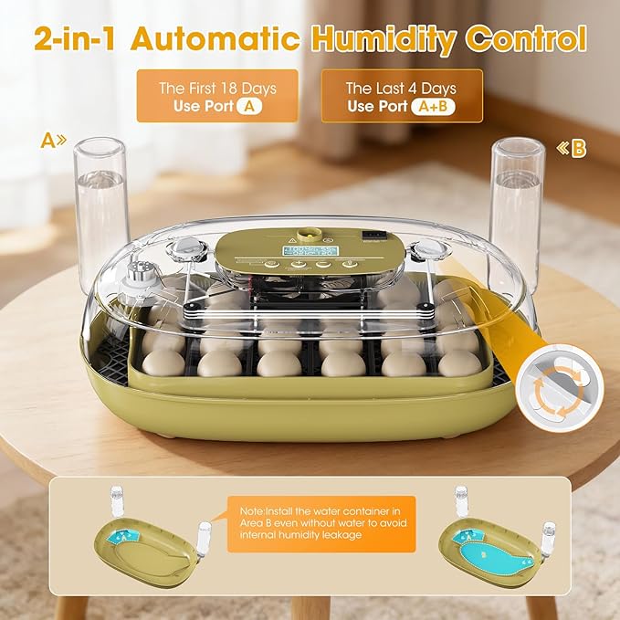 24 Egg Incubator for Hatching Eggs, Automatic Egg Turning, Temperature & - Image 7