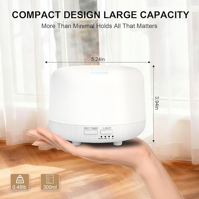 Aromatherapy Diffuser, 300ML Remote Control Essential Oil Diffusers, Ultrasonic - Image 2