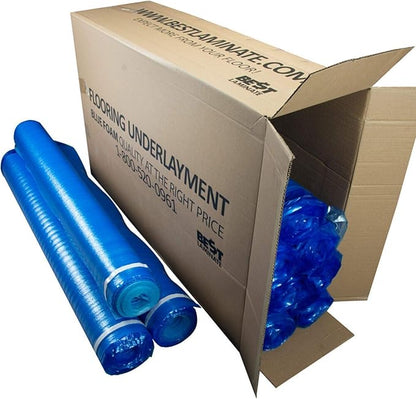 3in1 Vapor Barrier Flooring Underlayment w/Overlap and pre-Attached Tape Strip - Image 2