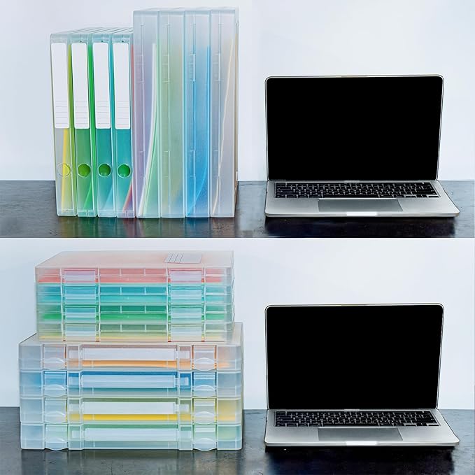 8 Packs Paper Storage Boxes, Plastic Multi-Purpose Thick Scrapbook Storage Box - Image 4