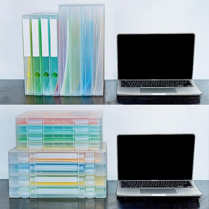 8 Packs Paper Storage Boxes, Plastic Multi-Purpose Thick Scrapbook Storage Box - Image 4