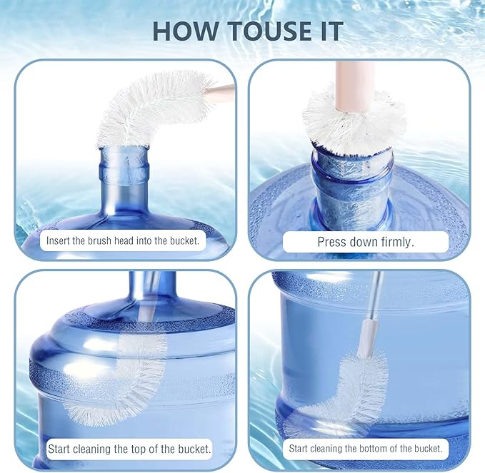 2 Pack 28" Long Bottle Brush, 3 & 5 Gallon Bottle Cleaner Brush, Nylon Bristles - Image 2