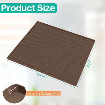Waterproof Under Sink Mat 22" x 19", Silicone Cabinet Liner, Rubber Protector - Image 2