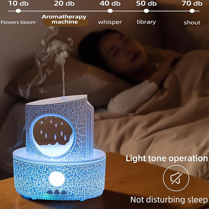 Raindrop Humidifiers for Bedroom, 300ML Ultrasonic Small Humidifier, - Image 5