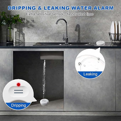 WiFi Water Leak Detectors 5 Pack, 120dB Adjustable Loud Water Leak Sensor - Image 2