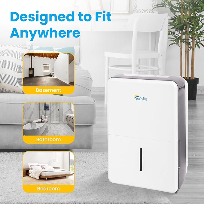 Senville 35 Pint Dehumidifier, Energy Star Certified, Washable Filter, Medium & - Image 7