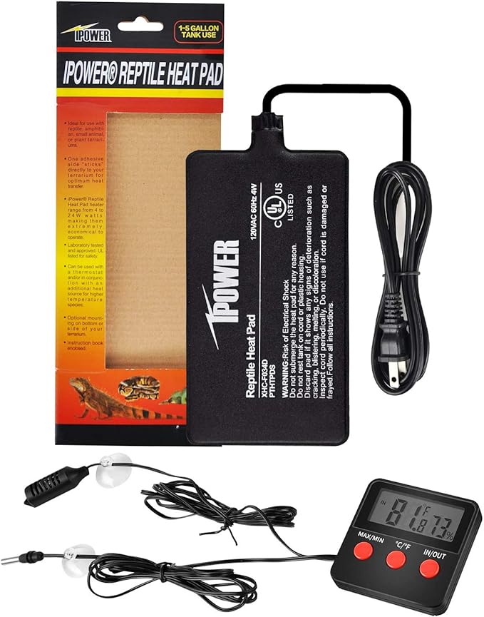 iPower 4"x7" Reptile Heat Mat Under Tank Terrarium Heater Warmer Heating Pad by iPower