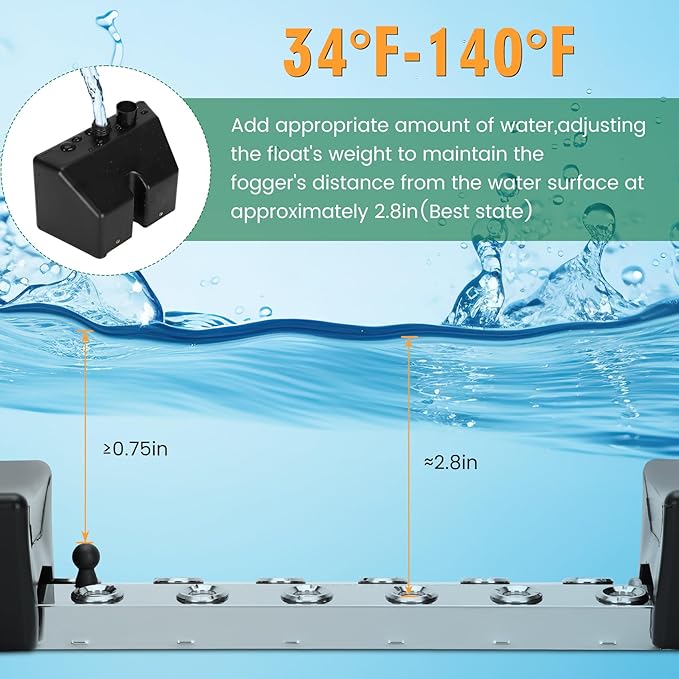 Ultrasonic Mist Maker Fogger 12 Head, 110V 400W Power Water Proof Ultrasonic - Image 6