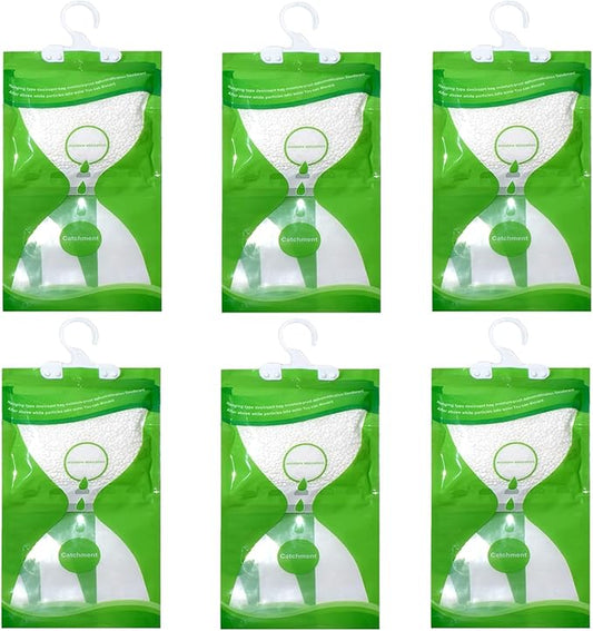6 Pack Moisture Absorber Hanging Bags, Fragrance Free Humidity Packs, Hanging by NICOLEKAY