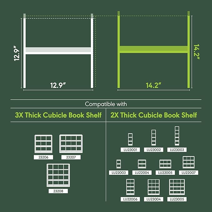 Furinno Cubicle Cube Insert, H-Shelf Cube Organizer, 2-Tier Shelf Accessory - Image 5