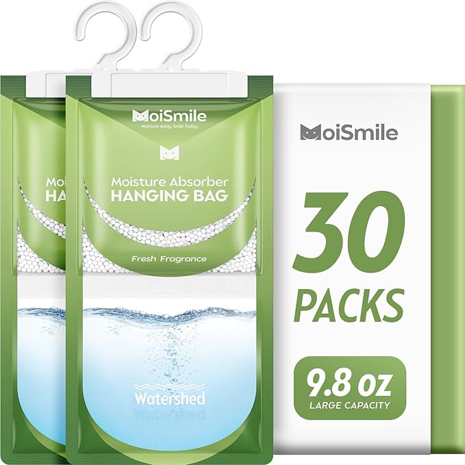 Moisture Absorbers 30 Pack Fresh Fragrance, Hanging Closet Dehumidifier Bags by MoistureAbsorbers
