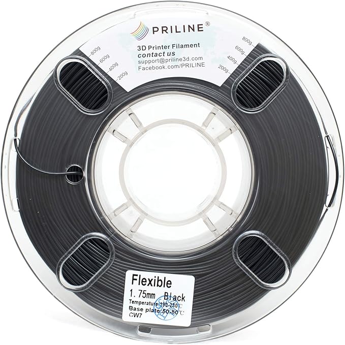 TPU Filament PRILINE, 98A TPU Flexible Soft 3D Printer Filament 1KG 1.75mm Spool - Image 5