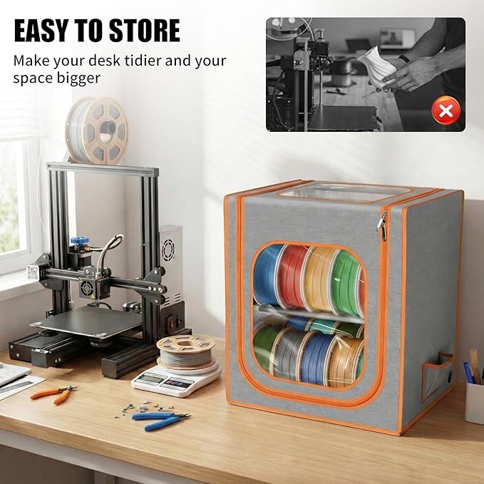 3D Printer Filament Storage Box- 2 Tiers Metal Filament Storage Rack - Image 2