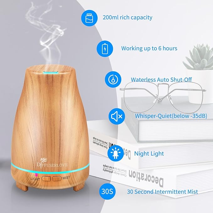 Diffuserlove Essential Oil Diffuser 200ML Aroma Diffuser Mist Humidifiers - Image 3